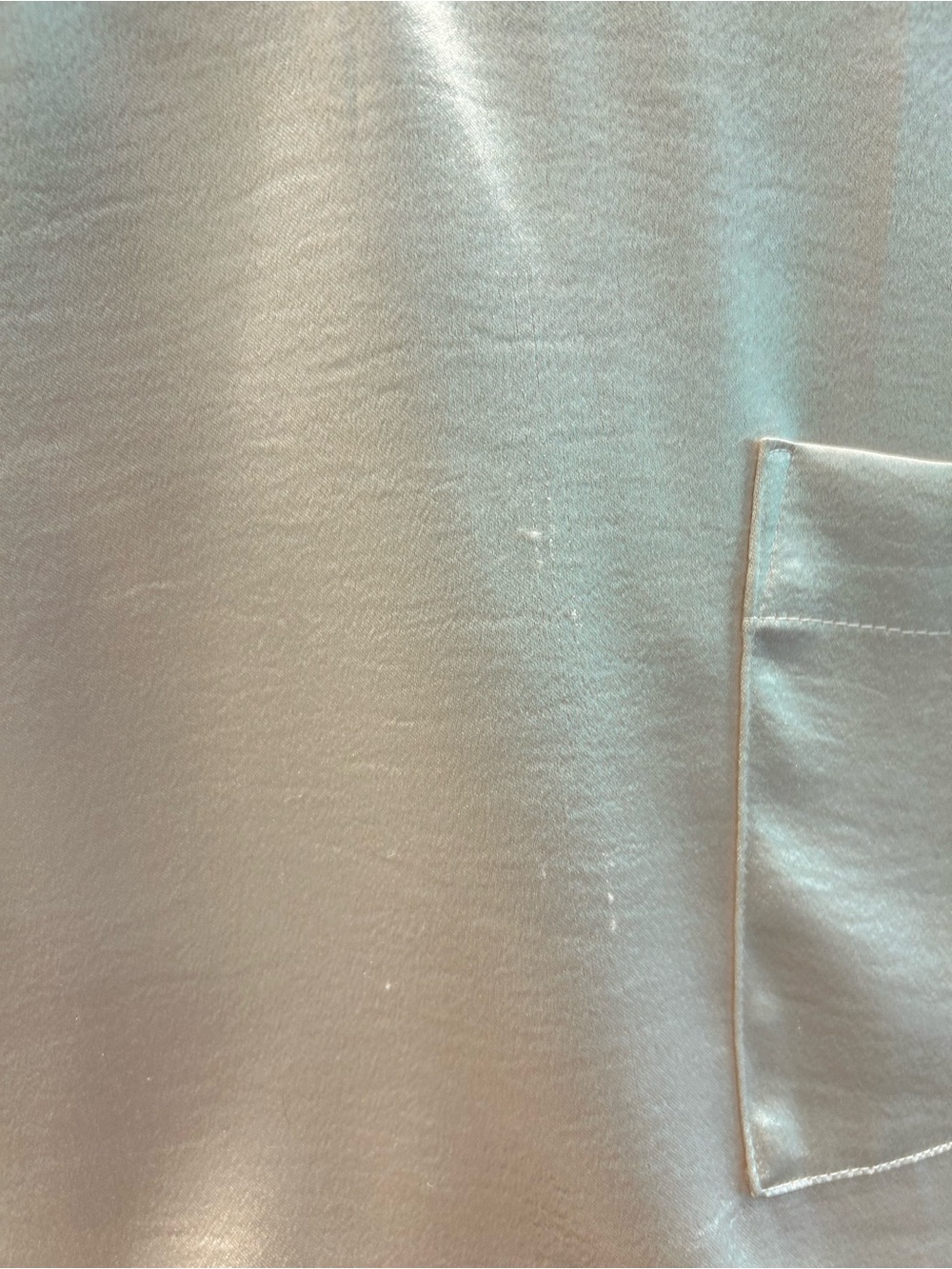 Who What Wear Champagne Satin Blouse Size L Short Sleeve Pocket Top - Picture 6 of 13